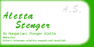 aletta stenger business card